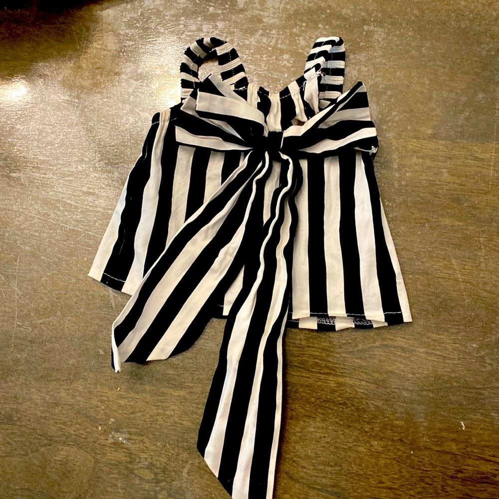Black and White striped belly dressy top.